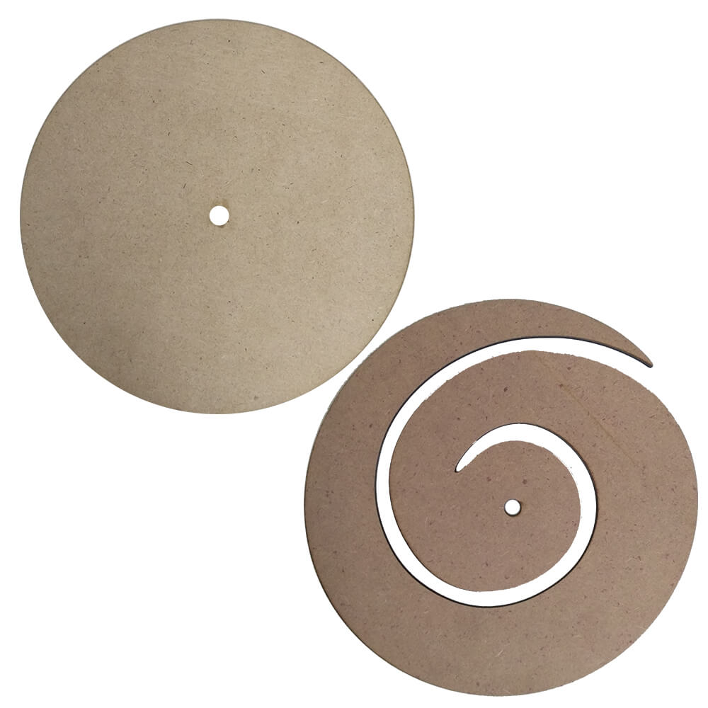 MDF Round and Spiral Clocks of 9 inch Set of 10 